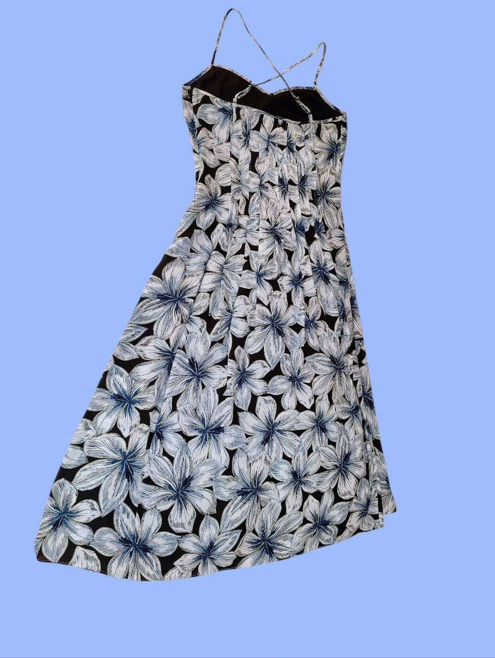 Chic Coquette Girl Midi Dress. Floral Flowy, Pin-Tuck, Summery, Spaghetti Straps